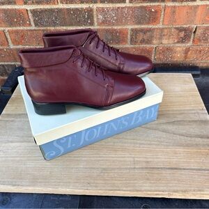 Vintage St John's Bay Kelly III Women’s Ankle Boots 8.5W(D) Burgundy